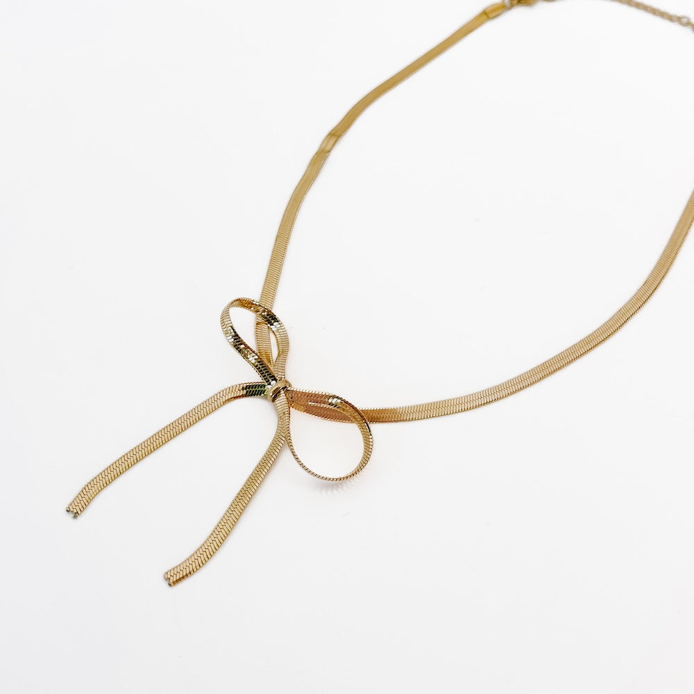 Blair Bow Necklace - WATERPROOF-Necklace-Pretty Simple