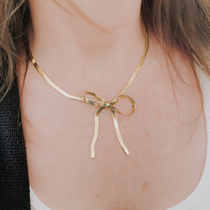 Blair Bow Necklace - WATERPROOF-Necklace-Pretty Simple