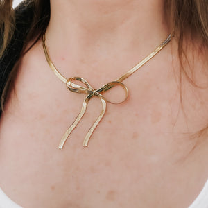 Blair Bow Necklace - WATERPROOF-Necklace-Pretty Simple