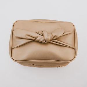 Holiday Gold Madelyn Bow Makeup Bag Wholesale-Make Up Bag-Pretty Simple