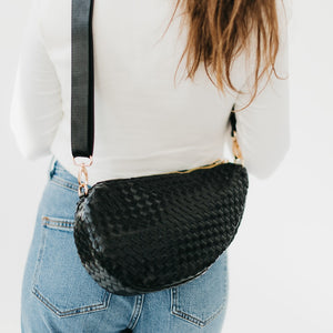 Romee Woven Saddle Bag Wholesale-Crossbody Bag-Pretty Simple