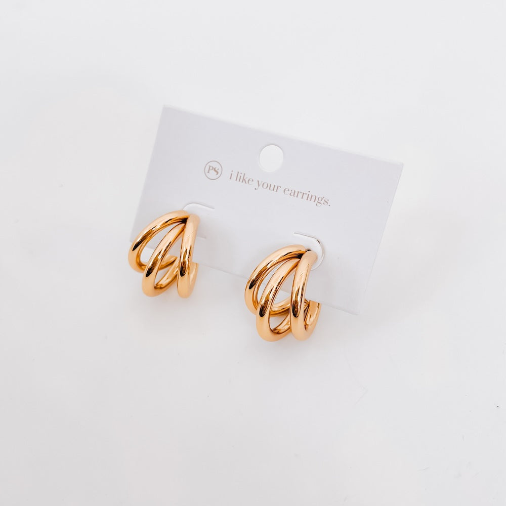 Trio Trinity Hoop Earrings - WATERPROOF Wholesale-Earrings-Pretty Simple