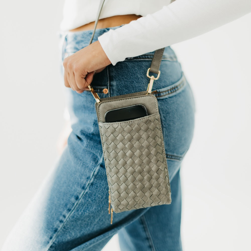 Woven Double Duty Phone Bag Wholesale-Crossbody Bag-Pretty Simple