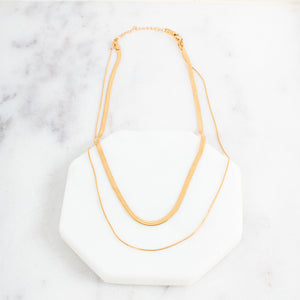 Brooke Layered Chain Necklace *WATERPROOF*-Necklace-Pretty Simple